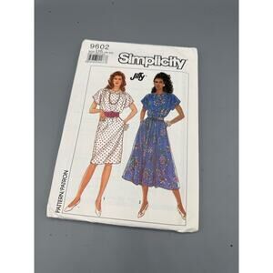 Vintage Simplicity 9602 Misses Dress Sewing Pattern Size 16-24 UNCUT